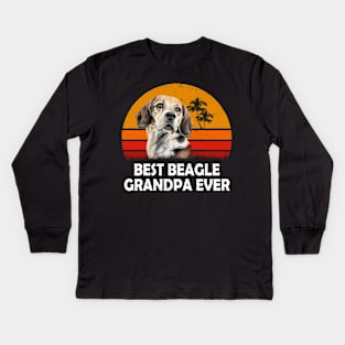 Dog Vintage Best Beagle Grandpa Ever T-Shirt Kids Long Sleeve T-Shirt